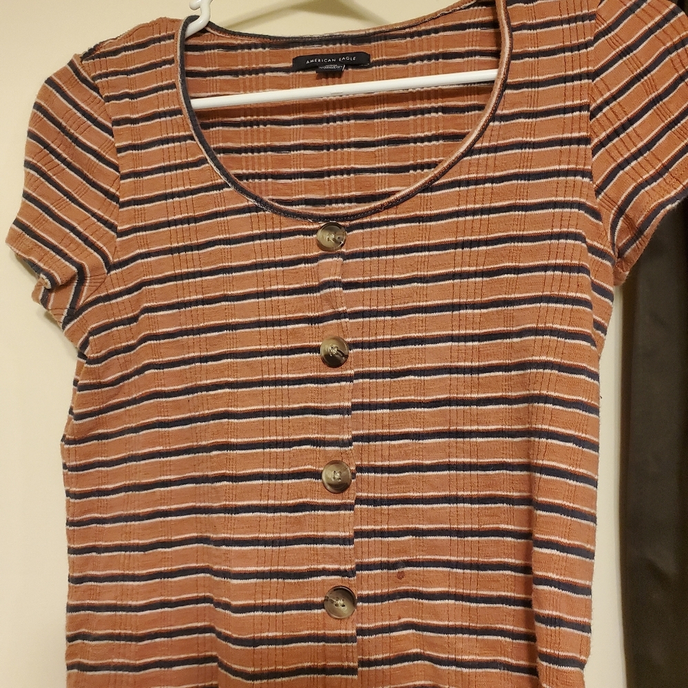 SET OF 2 Orangey/Brown Cottagecore Crop Top & Scrunch top Puff Sleeve Floral top